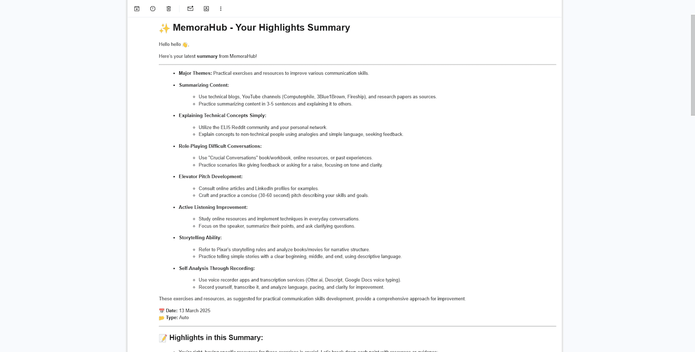 Scheduled Summaries